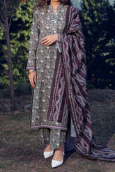 ASHY - Printed Unstitched Khaddar Suit (3 Piece) 3126